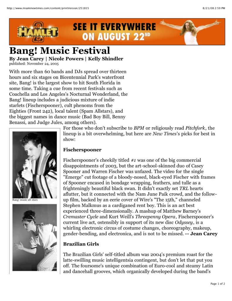 Miami New Times: Bang! Music Festival